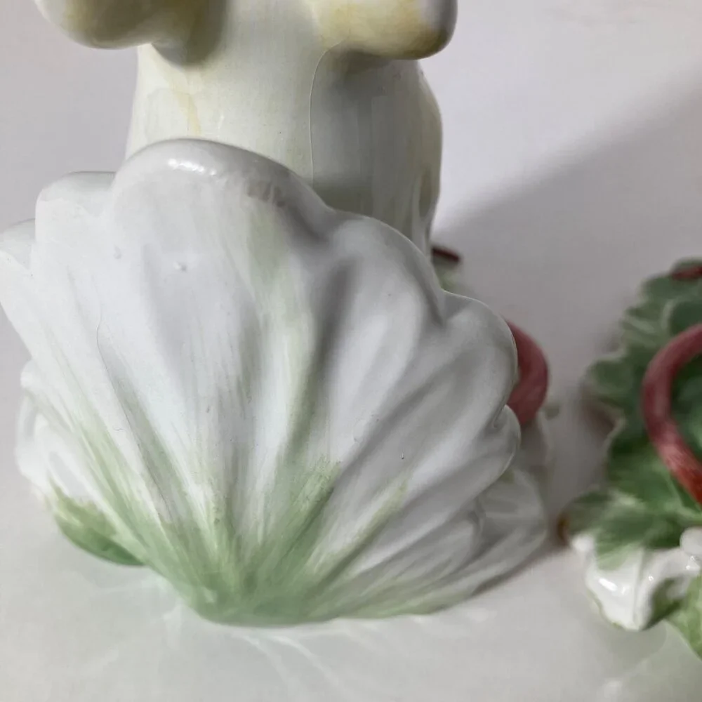 2‎ Italian Ceramic Mice Cabbage Figurines 4 x 5